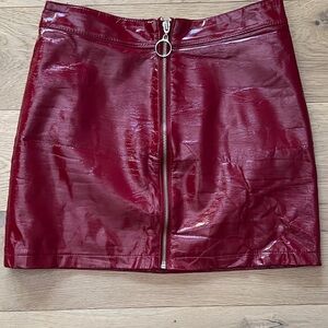 Forever 21 Shiny Red Pencil Skirt